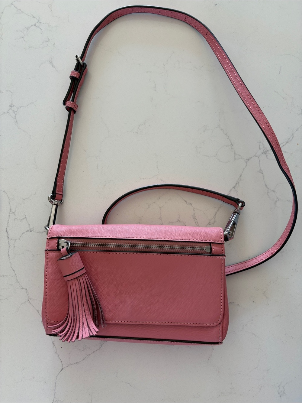 Pink Leather Crossbody Bag with Tassel REBECCA MINKOFF